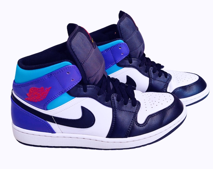 Nike Air Jordan 1 Mid Aqua - Teal Purple - Bright Concord Sneakers | Men's Retro Basketball Shoes | Size 45 (29cm)