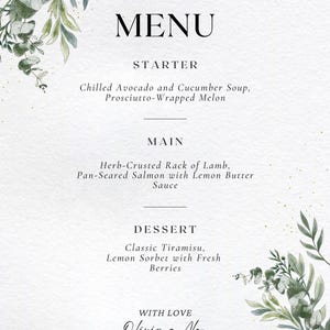Wedding Menu
