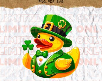 St. Patty's Day Rubber Duck Clipart PNG SVG PDF Printables, Shirts, Cricut, Commercial use. Instant Digital Download Only