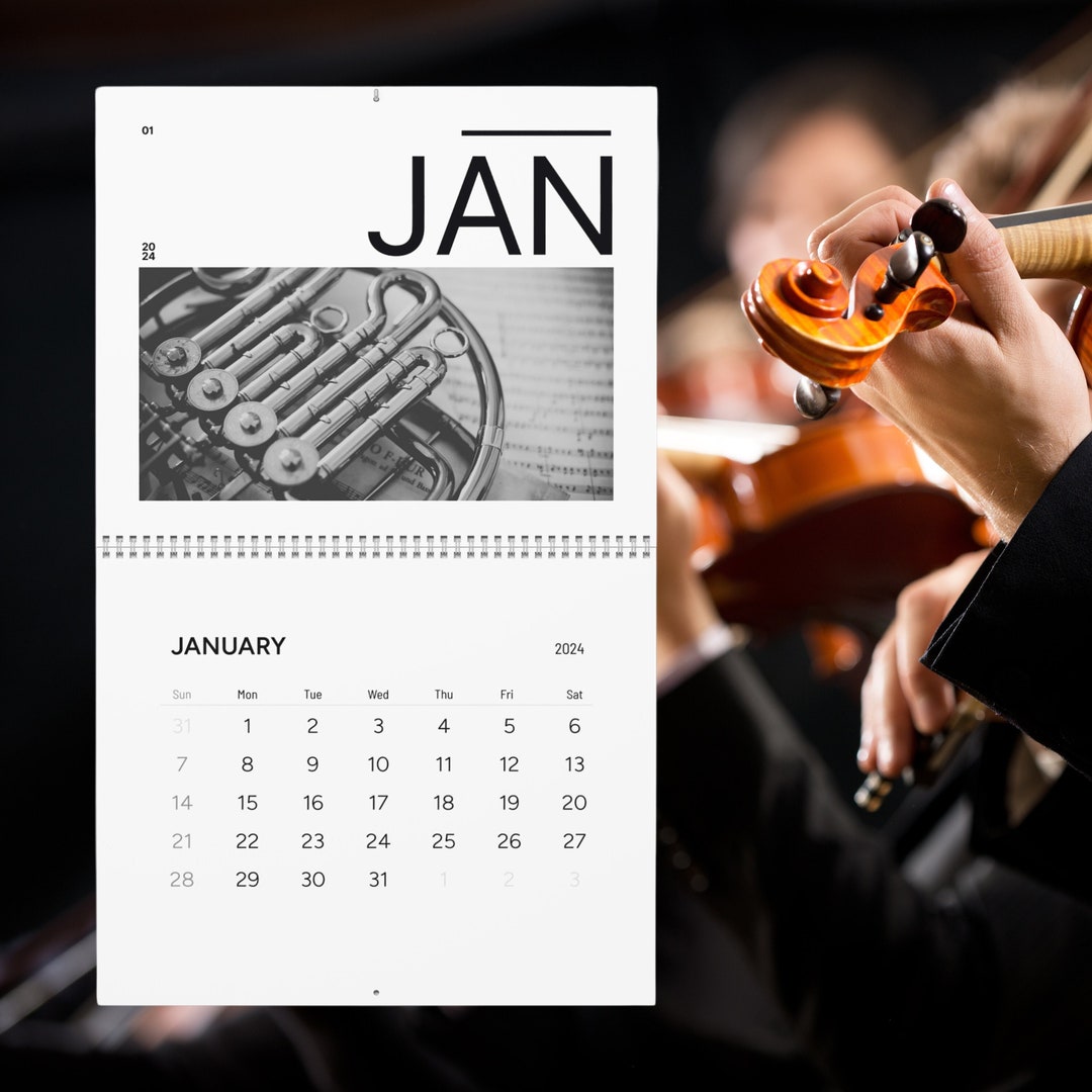 2024 Wall Calendar Orchestra Instruments Brass Woodwinds Etsy
