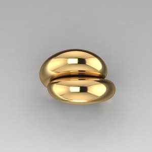 Double Dome Bypass Gold Ring, Chunky Statement Ring