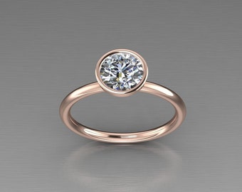 Minimalist Round Diamond Engagement Ring