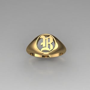Gold Signet Initial Ring