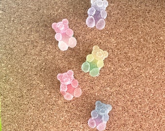 Gummy Bear Push Pins, Cute Office Decor Thumb Tacks, Set of 12