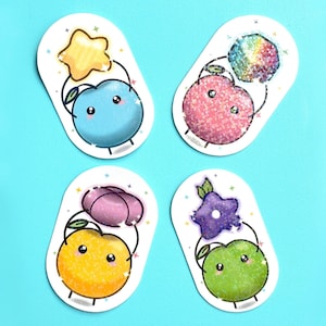 Star Drop Junimo Holographic Sticker, Stardew Valley Vinyl Sticker, Glossy Holo Sticker, Video Game Dye Cut Sticker, Gamer Gift, Cozy Game