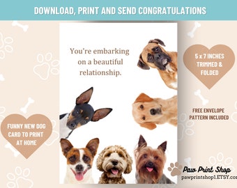 Neue Hunde Karte Printable | DIGITALER DOWNLOAD | Neue Welpen Karte | Neue Haustier-Karte zum Ausdrucken | Hund Glückwunschkarte | Haustier-Adoptionskarte