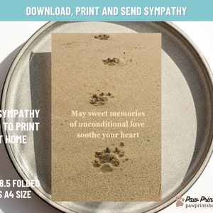 Tarjeta de condolencia para mascotas imprimible / DESCARGA DIGITAL / Tarjeta de pérdida de mascotas / Tarjeta de condolencia para perros imprimible / Tarjeta de condolencia para gatos imprimible / Memorial para mascotas
