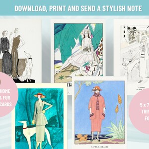 Retro Fashion And Dog Printable Notecard | DIGITAL DOWNLOAD | Dog Greeting Card | Vintage Fashion Card Printable | Dog Congratulations Card