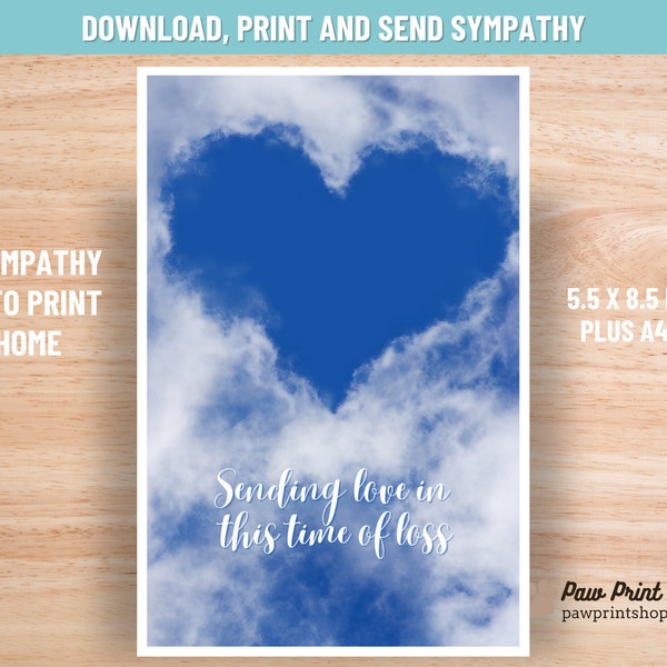 Pet Sympathy Card Printable | DIGITAL DOWNLOAD | Pet Loss Card | Dog Sympathy Card Printable | Cat Sympathy Card Printable | Pet Memorial