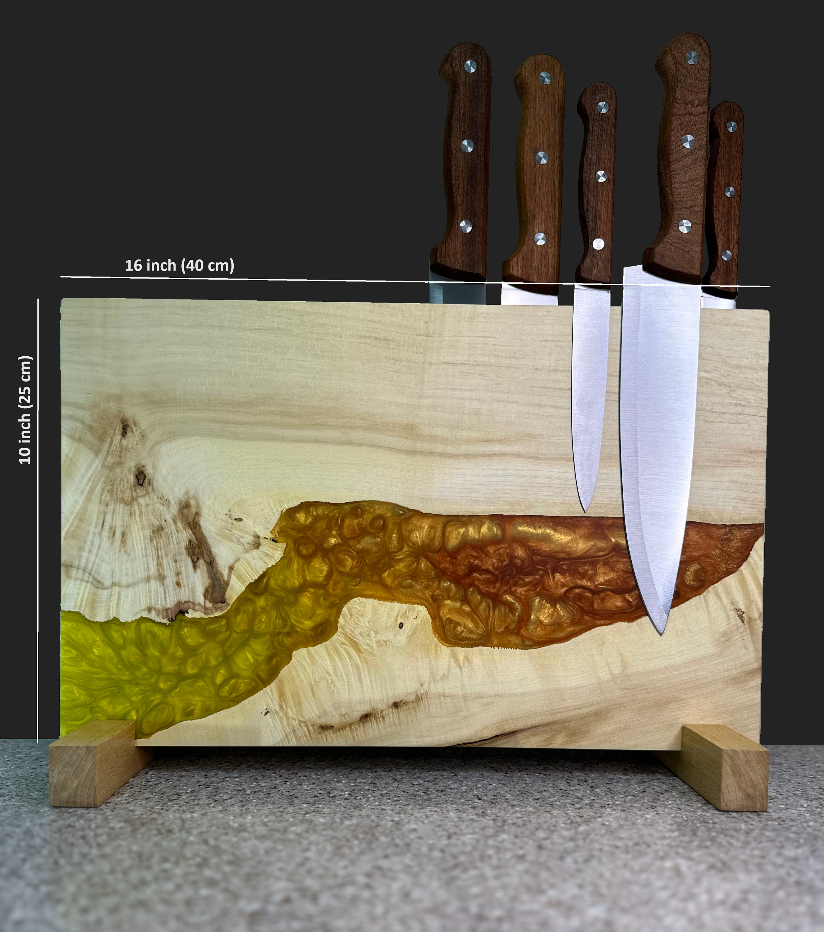  Epoxy Resin & Wood Magnetic Knife Holder – Luxury 6