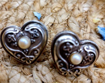 Vintage BRIGHTON Heart Shape stud earrings