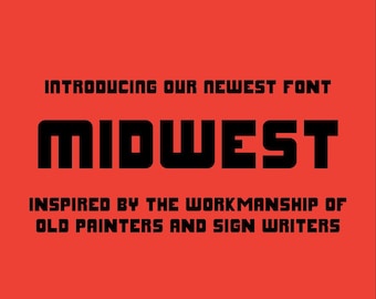 Midwest Font | Vintage Display Font | Retro Western Sign Writer Font | Commercial Use | Canva Illustrator Photoshop Procreate