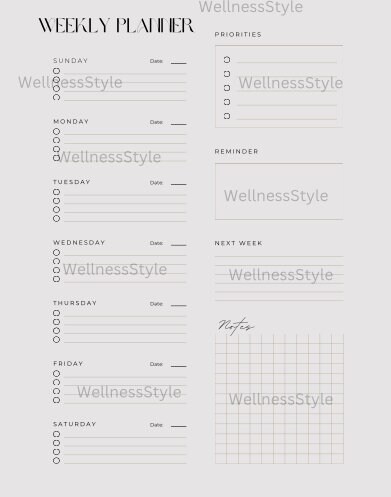 Minimalist, Printable, Aesthetic Weekly and 2024 Yearly Planner ...