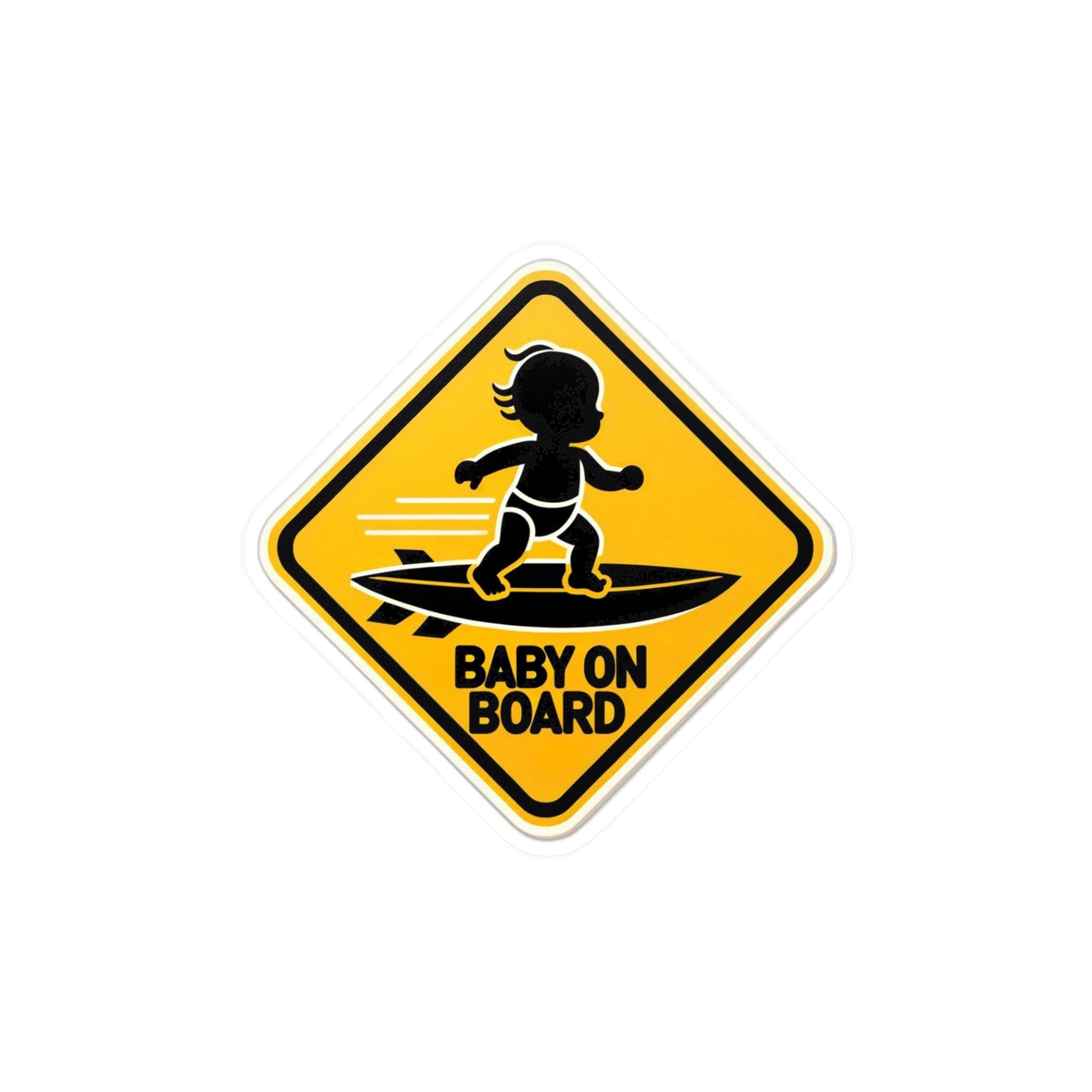 Nouiroy Baby On Board Autoaufkleber - Doppelseitig Reflektierend 12x12 Cm Gelb