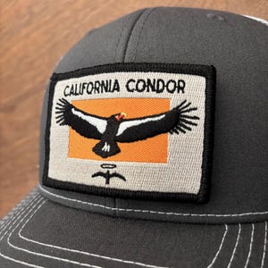 Gray/White Bird Patch Hat – Richardson 112 Trucker Hat – Interchangeable Velcro Patch Hat – Birding Gift