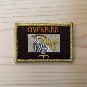 Ovenbird Bird Patch, Embroidered Bird Patch, Velcro Patch, Bird Lover Gift