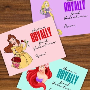Disney Princess Valentine | Valentines day card | Valentine for girls | Digital download
