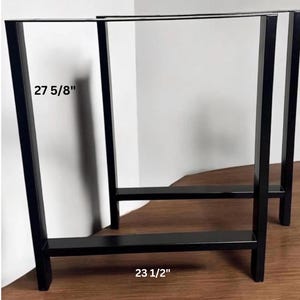 Office Desk Table Legs, H Frame Black Steel Table Legs, Black Metal Dining Table Legs Frame