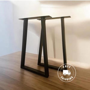 Custom Industrial Trapezoid Table Leg, Heavy Duty Metal Table Base, Modern Farmhouse Metal Office Desk Legs