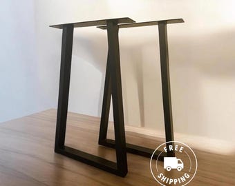 Custom Industrial Trapezoid Table Leg, Heavy Duty Metal Table Base, Modern Farmhouse Metal Office Desk Legs