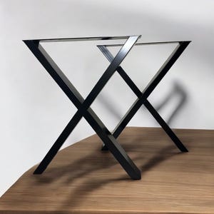 X Frame Modern Kitchen Table Legs, 28” X Shaped Sturdy Metal Dining Table Legs, Industrial Black Metal Desk Legs