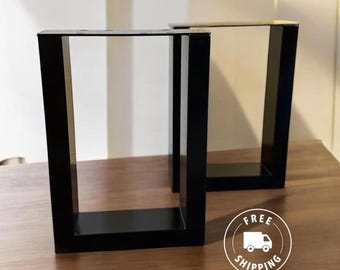 Heavy Duty Steel Coffee Table Legs, Metal U Shaped Stool Base, Modern Farmhouse Metal Bench Legs