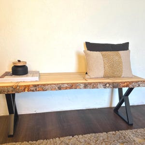 Solid Wood Heavy Duty Bench, One of a Kind Live Edge Entryway Bench, Custom Made Mudroom Funriture