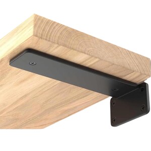 Black Metal Shelf Brackets, Heavy Duty Rustic Steel Brackets, Industrial Wood Shelf Supports