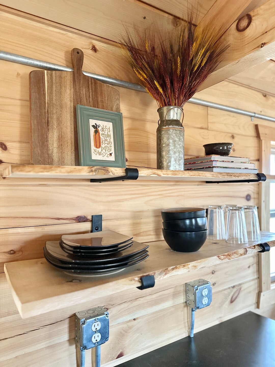 Custom Wood Shelves Rustic Floating Shelves for Dining Room Bathroom