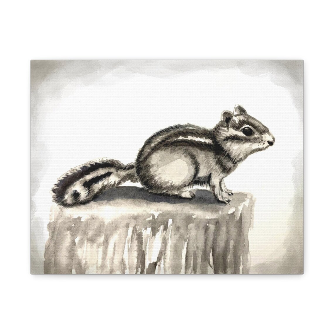 Watercolor Chipmunk Original Art Print - Matte Canvas, Stretched, 1.25 ...