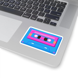 90s Nostalgia Cassette Tape Kiss-Cut Stickers | Retro Decal | Vintage Style | Vinyl Sticker  | Laptop Sticker | Waterproof Sticker