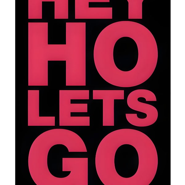 Ramones Hey Ho Lets Go 2 digital posters, classic punk rock, music lover, retro home decor