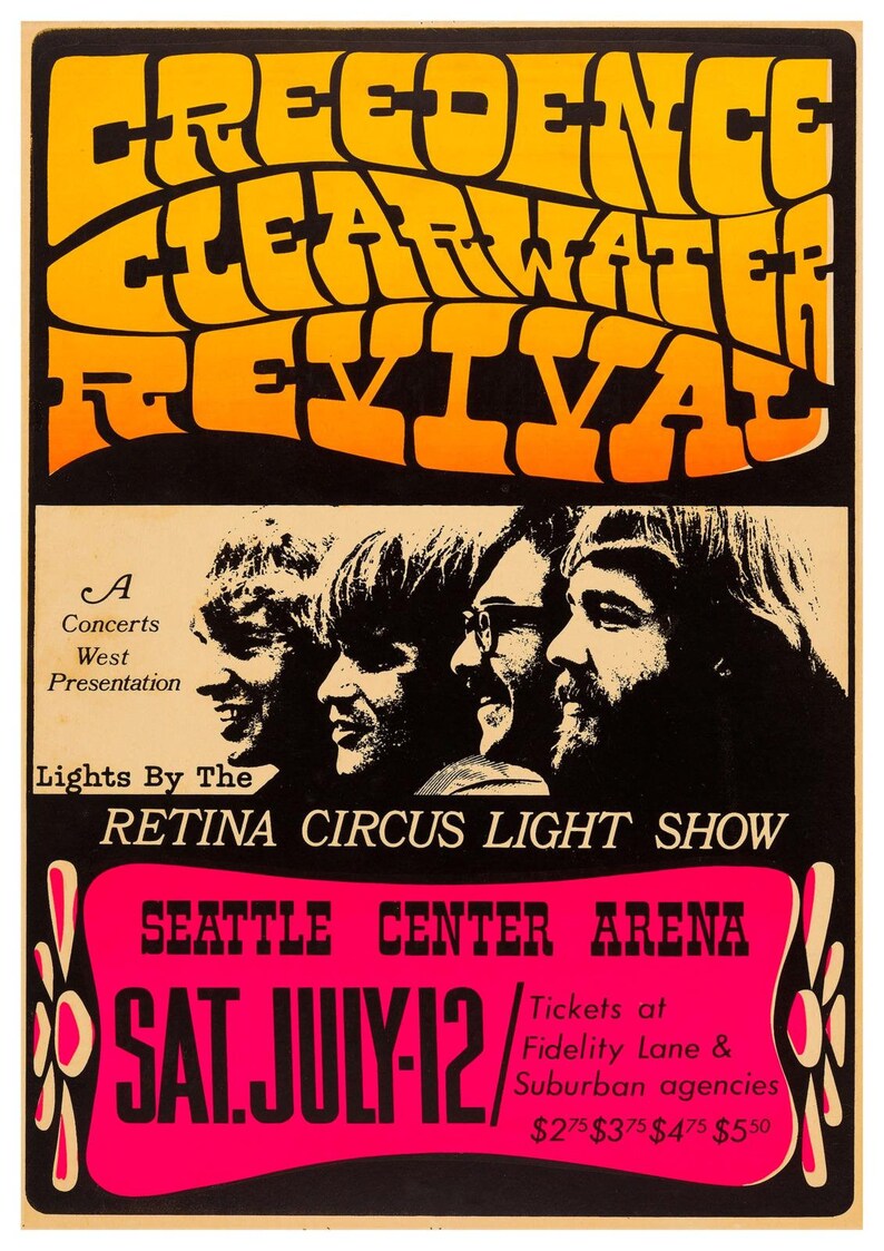 Creedence Clearwater Revival Digital Concert Poster, Printable Poster ...
