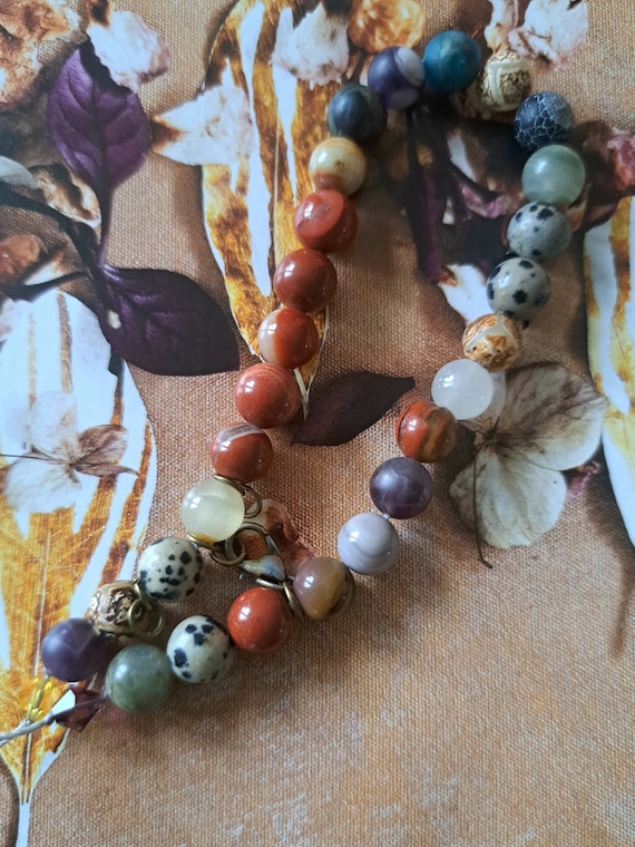 27 Mala bead mixed gemstone bracelet,unique gift ...x