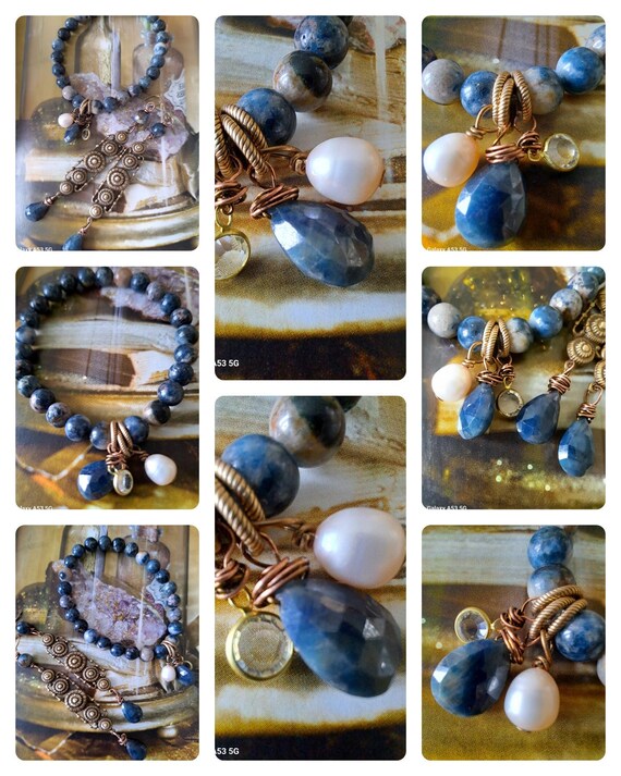 Sapphire and pegmatite gift bundle, bracelet and earings...x