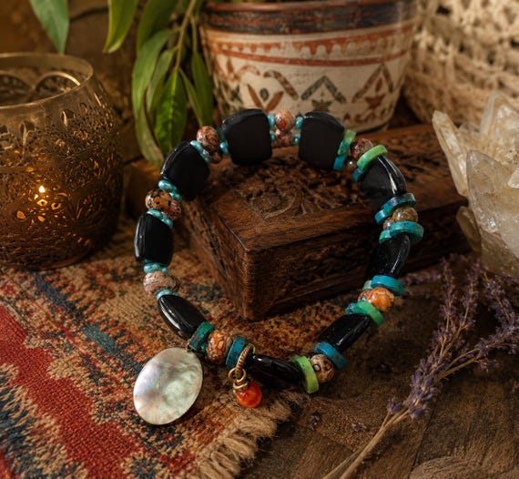 Beaded boho one of a kind Bracelet...x