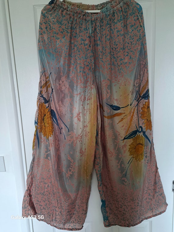 Sunflowers, sustainable, vintage yoga pants,one of a kind unique gift...x