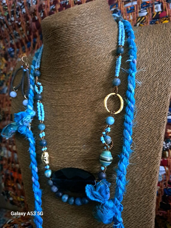 Bohemian blue bundle,necklace,bracelet,earings,gift set ...x