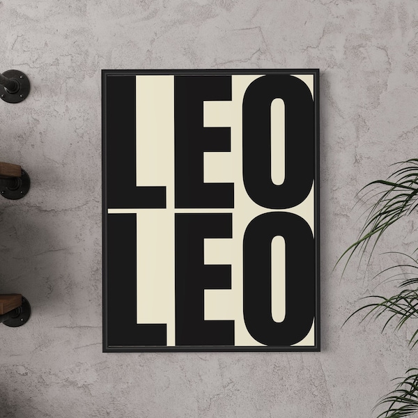 Minimalist printable art Leo (zodiac sign) - Wall art - Downloadable art print