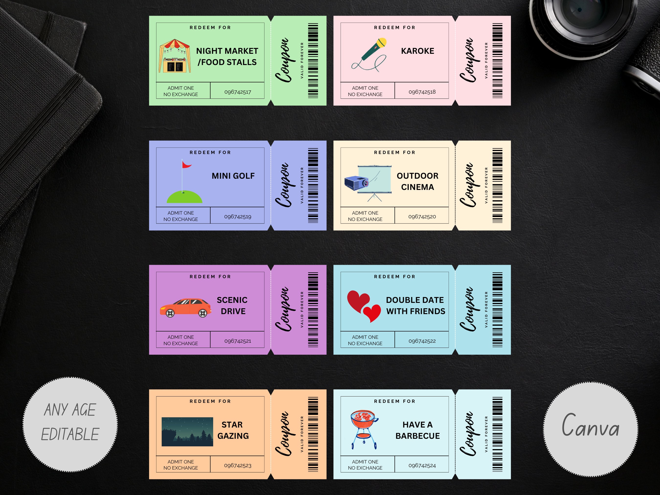 Editable Printable Love Coupon Book for Him &amp; Her Template , Couples Coupon, Anniversary Gift ...