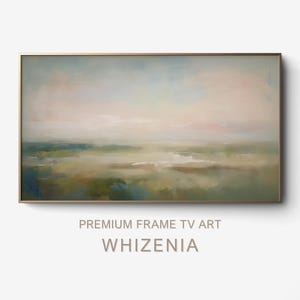 Dreamy Pastel Landscape Frame TV Art - Abstract Field Digital Download - Soft Impressionist Samsung TV Wall Art