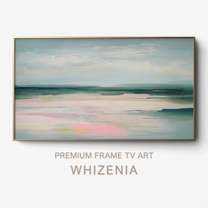 Dreamy Coastal Frame TV Art - Abstract Beach Sunset Download - Soft Pink Blue Seascape - Samsung TV Digital Wall Art Decor