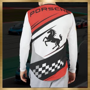 Porsche Racing Long Sleeve T-Shirt - Vintage Motorsport Style, Car Enthusiast Gift, Classic Speed Lover Apparel, Track Day Tee