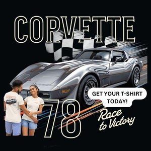 クラシックな 1978 コルベット T シャツ - お父さんや車好きの方へのプレゼントに最適 | コルベット愛好家のためのレトロ スタイル