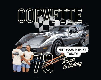 1978 Corvette T-Shirt: Retro Car Enthusiast Gift