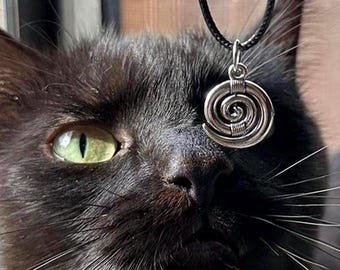 Spiral necklace | small swirl charm necklace | mini swirl pendant grunge necklace | vortex pendant jewelry | spiral charm dainty jewelry