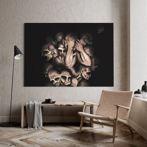 Decoración de pared espeluznante, arte de terror, decoración de pared, gótico, arte espeluznante, espeluznante, arte.