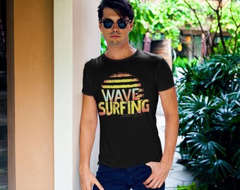 Surfing Wave T-Shirt | Ocean Beach Surf Tee for Men & Women | Coastal Vibes Gift