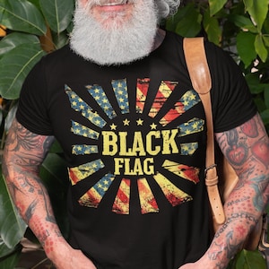 Black Flag Shirt - Americam Flag Tee, Distressed Flag Shirt, Usa Flag Shirt, Patriotic Shirt, American Heritage, Patriotic Flag Tee