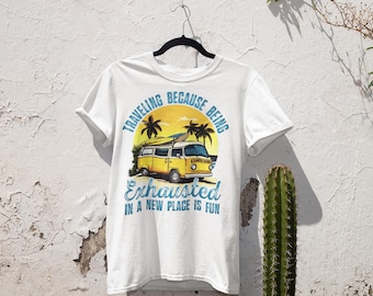 T-shirt de vacances. T-shirt voyageur, t-shirt drôle, cadeau pour les amateurs de voyage, t-shirt d'été mignon. T-shirt de vacances, t-shirt de vacances, t-shirt cool pour